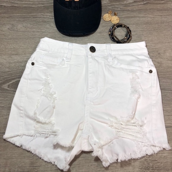 Pants - Machine Jean Shorts Distressed